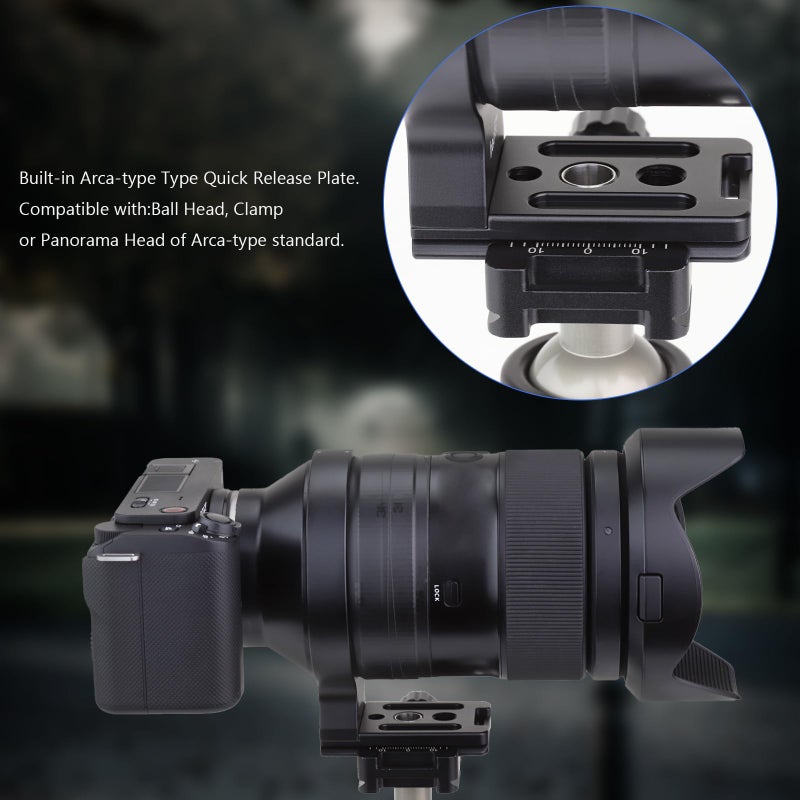 Haoge LMR-SM140 Lens Collar Replacement Foot Tripod Mount Ring Socket Stand Base for Sigma 100-400mm f/5-6.3 DG OS HSM Lens (Canon EF-Mount or Nikon F-Mount) Built-in Arca Type Quick Release Plate - Image 3
